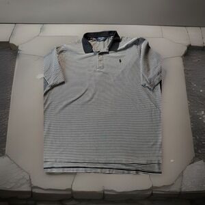 Polo Golf Ralph Lauren Striped Performance Polo Shirt XXL Black White